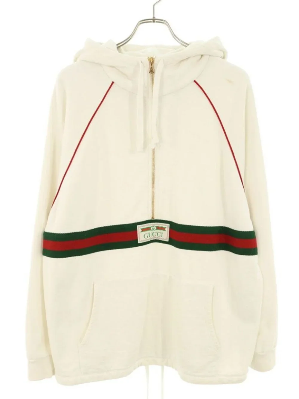 Gucci Logo Label Half Zip Hoodie